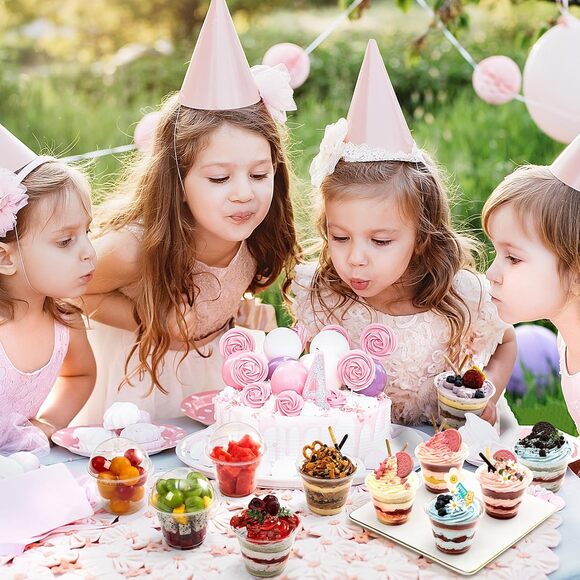 50 Sets 9 oz Clear Dessert Cups with Dome Lids No Hole for Parfait Fruit Cake - Picture 7 of 7